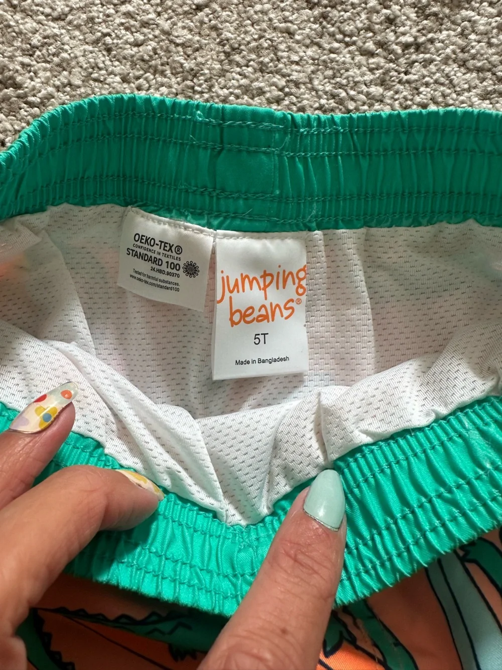 Jumping Beans Boys Swim Trunks – Surfing Alligator Print – Size 5T – NWT